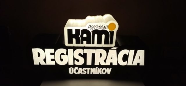 Svetelný 3D nápis Registrácia